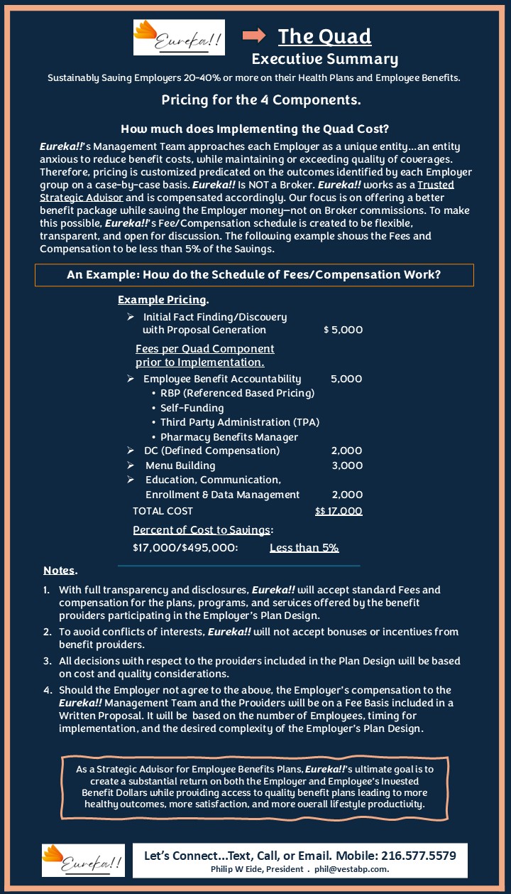 Eureka!!'s Pricing for the Quad's Programs, Plans & Services.